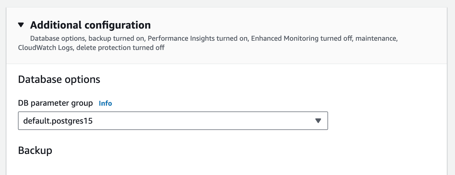 AWS Parameter Groups 2