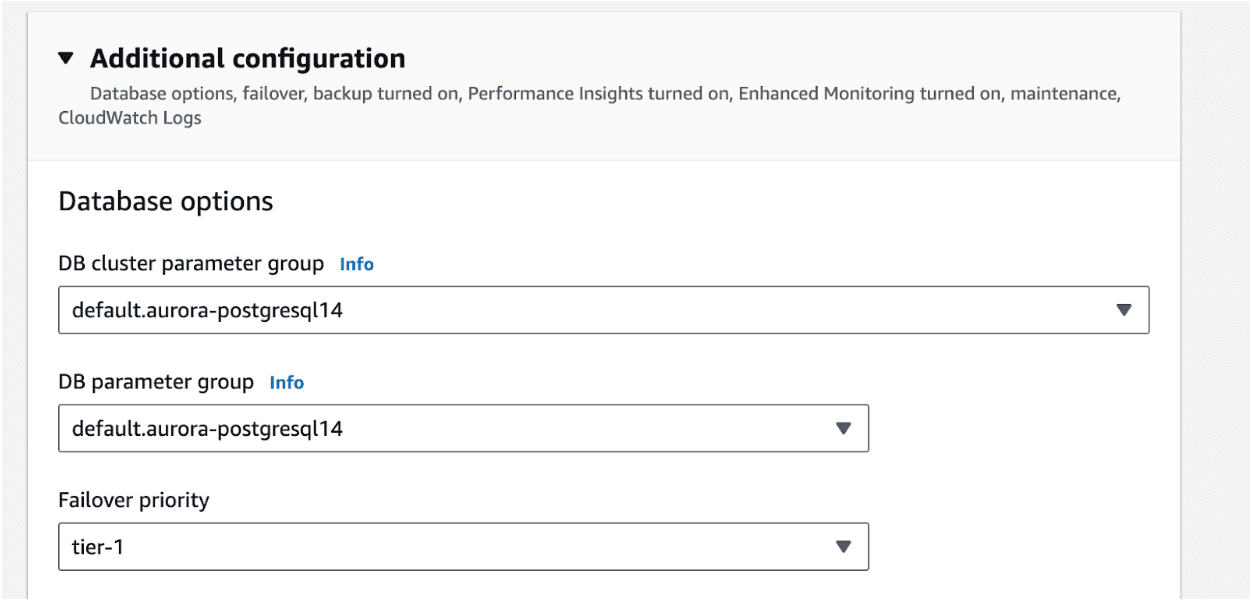 AWS Parameter Groups 2